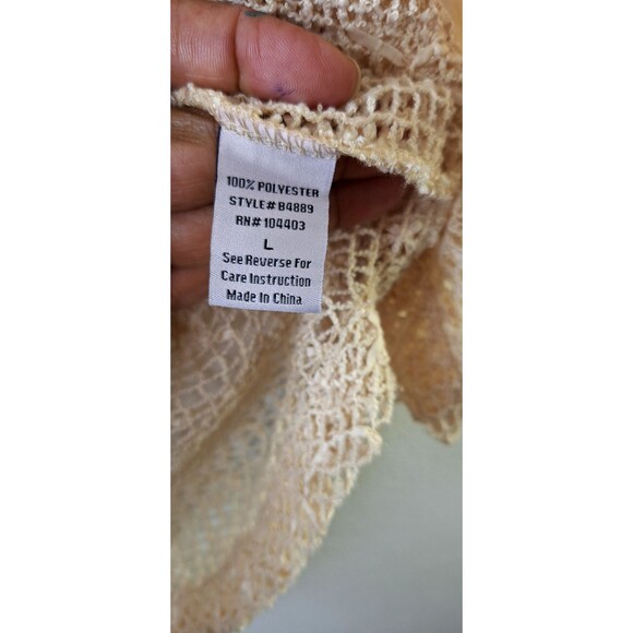 BLU PEPPER Vintage Crochet Knit Top Women's L Lace Fairycore Whimsical Bohemian - Picture 4 of 12